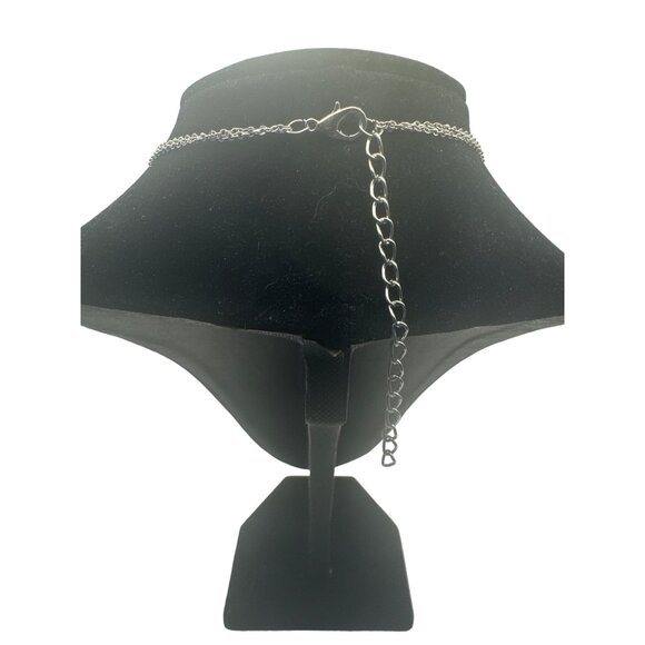 Heart Charm Necklace and Earrings Set Silver Tone with Red Beads f - Picture 5 of 5